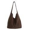 Autumn and winter new suede tote bag large capacity commuter casual shoulder bag fashionable versatile simple women's bag