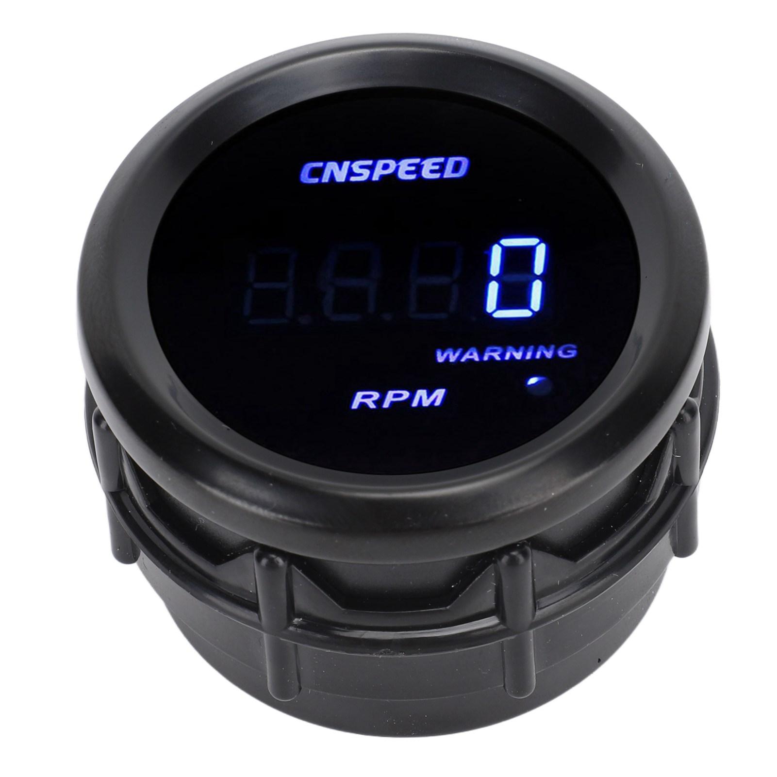 

2-дюймовый автомобильный цифровой тахометр 12 В от 0 до 9999 об/мин Ультратонкий точный 52-мм датчик тахометра с синей подсветкой