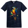 T-shirt Macaw Parrot Color Splash Arte Uccello Tropicale Grafica Animale Selvatico Unisex