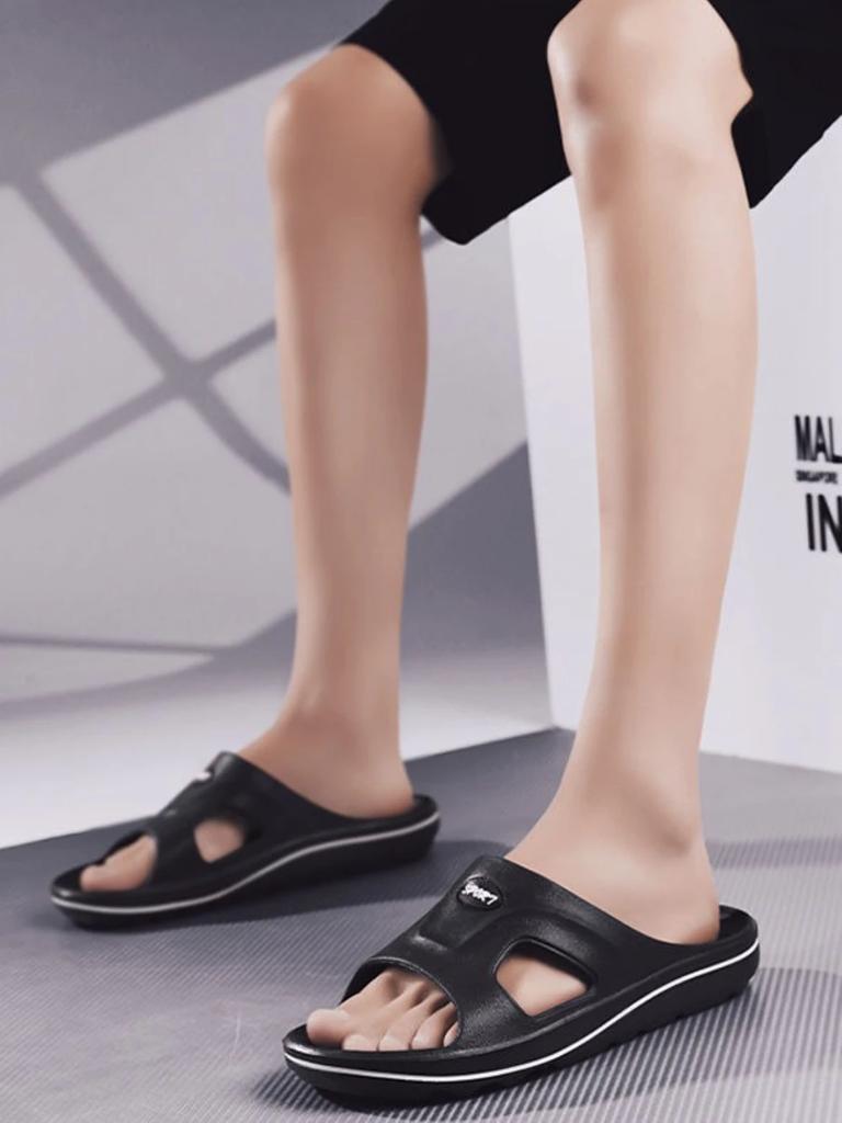 Fashion Bathroom Men's Shoe Shiatsu Indoor Walk Around Home House Platform Slides Pvc Fun Casual Rubber Designer Luxury Eva Male Slipper