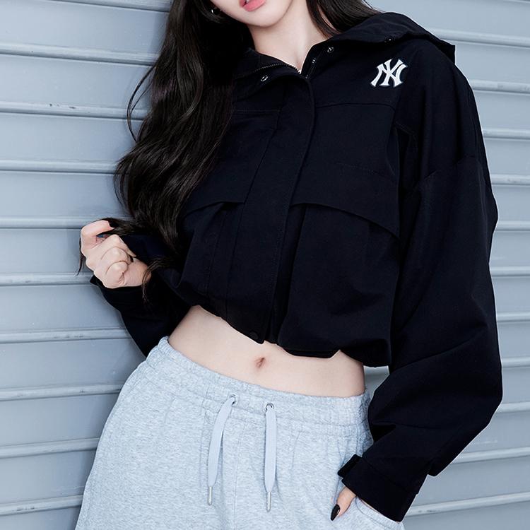 MLB New York Yankees Fashionable Small Logo Versatile Short Waterproof Loose Jacket Women jackets 3FWJB0154-50BKS