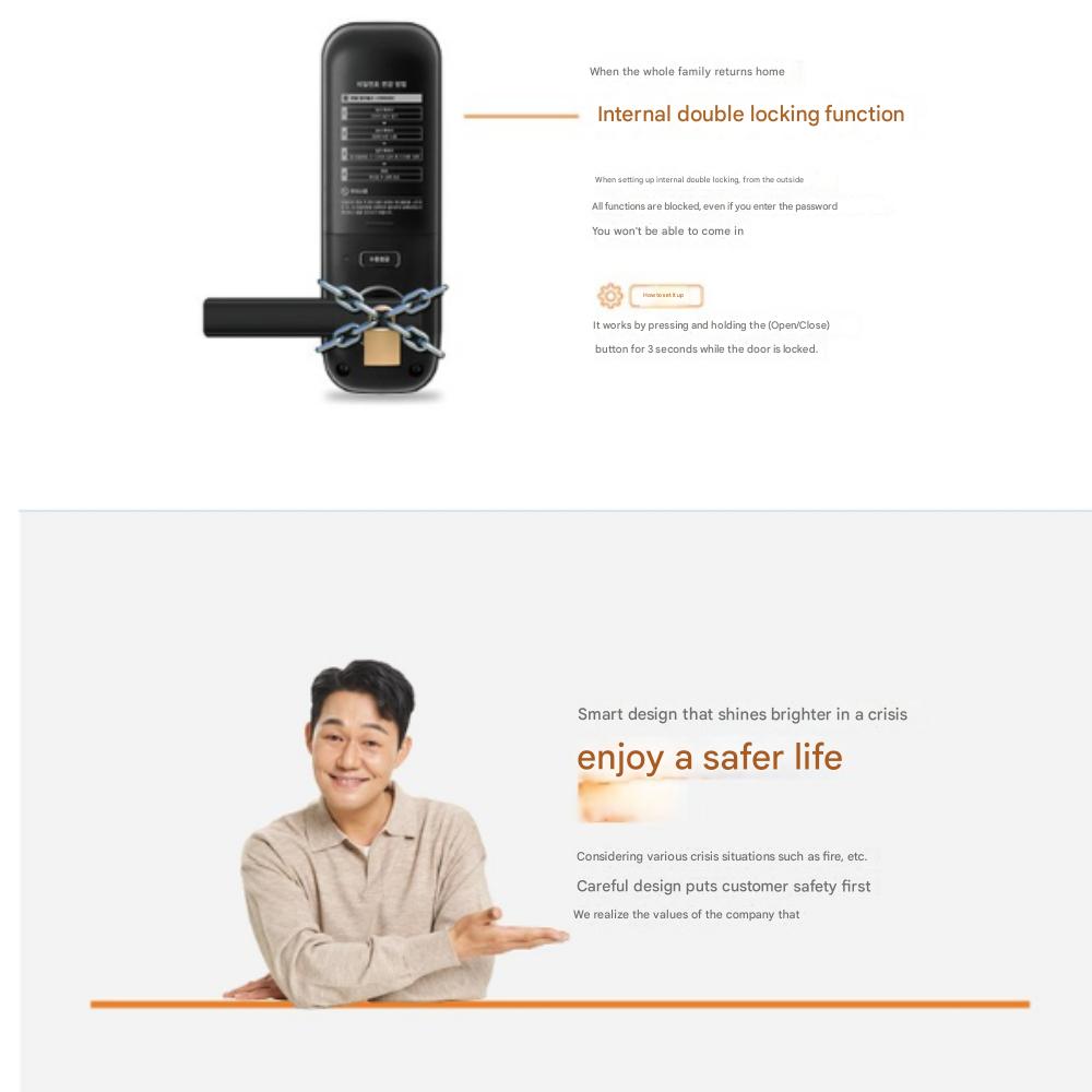 Solity WTS700 Non-Punching, Card Key 4 + Number Key, Front Door Digital Lock