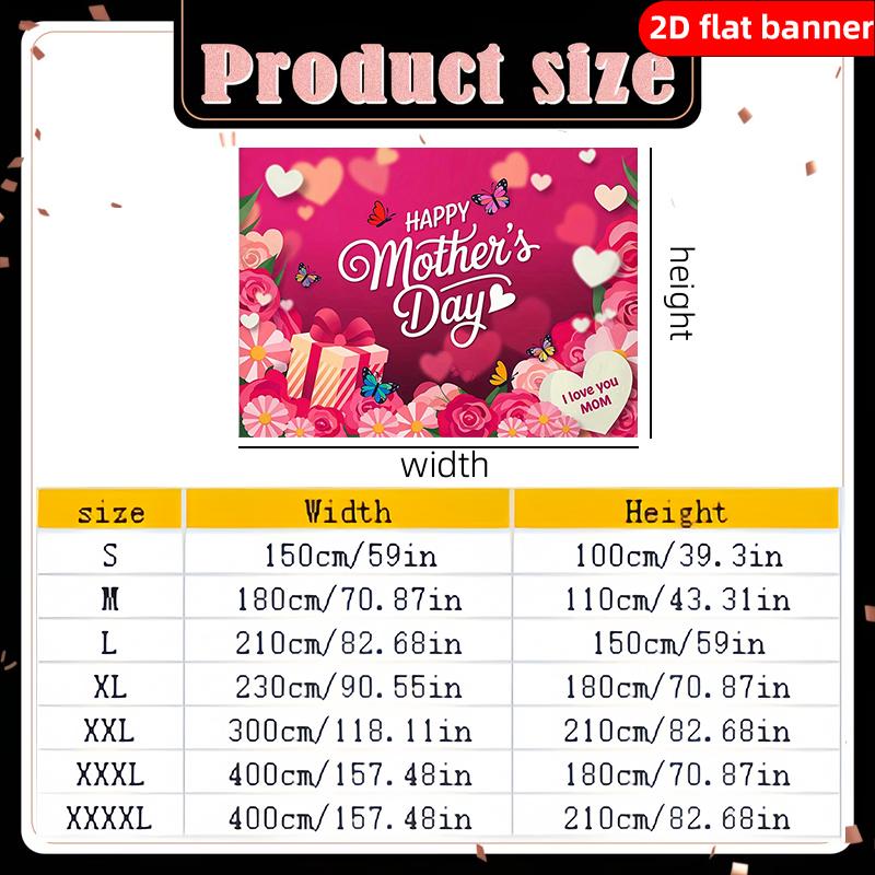 Background Banner Romantic Mother's Day Theme Pattern Background Cloth Used for Party Decoration