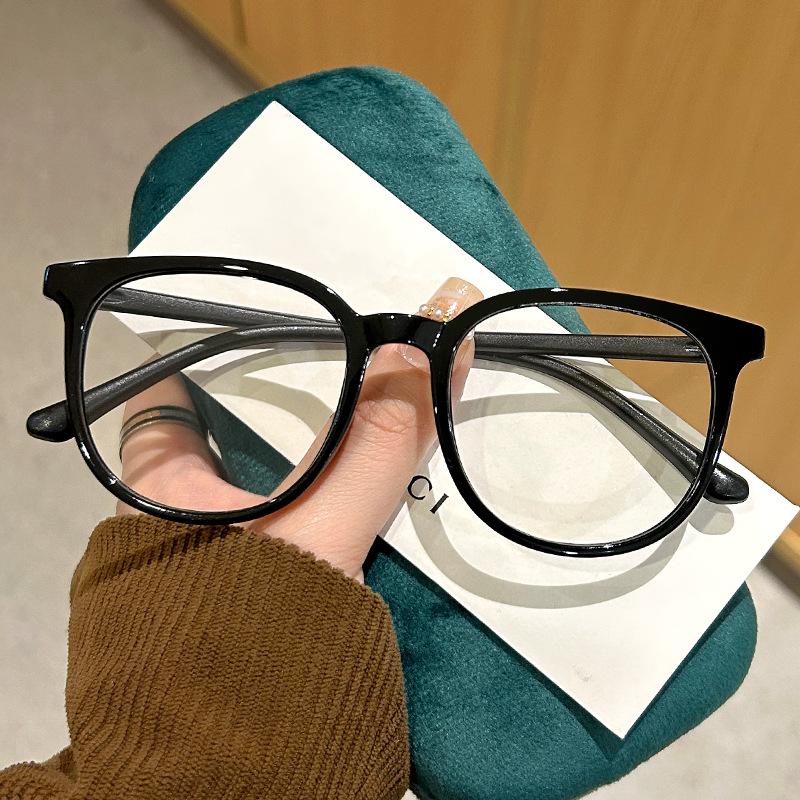 New Type of Female Student Mirror Frame Large Frame Plane Design Eyeglass Fashion Anti Blue Light Prescription Glasses