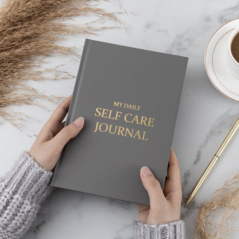 Custom A5 Hardcover Self-Care Journal Personal Reflection Daily Planner Notebook Stationery Use with Fabric Cover