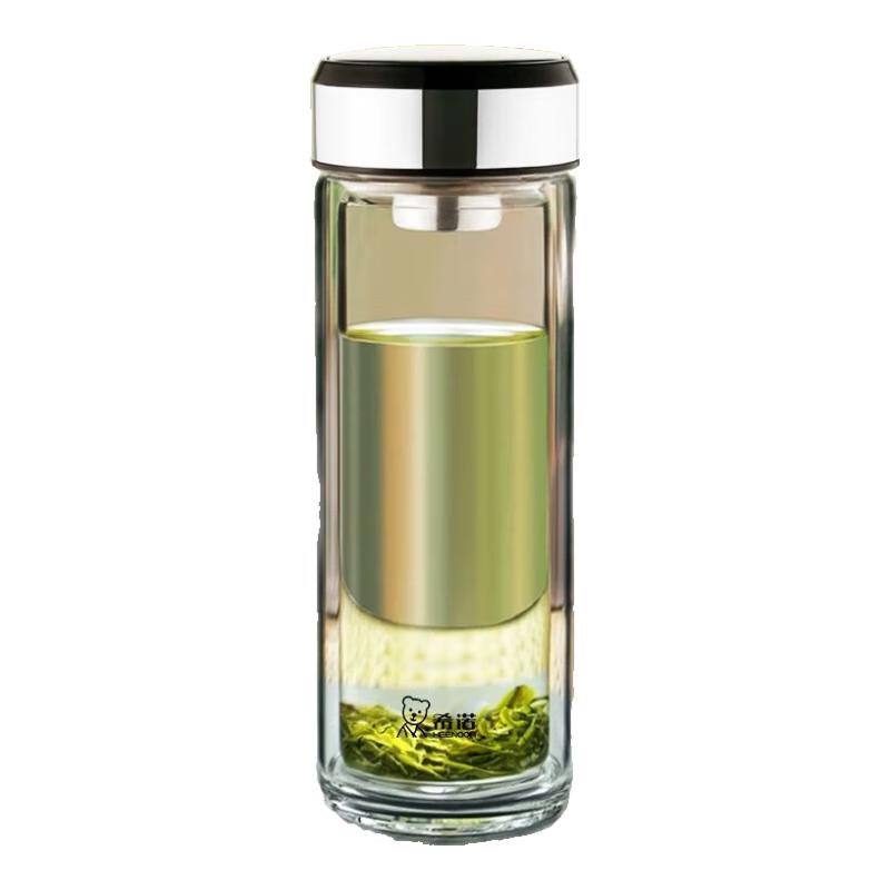 Heenoor Double-Layer Borosilicate Glass Tea & Water Bottle 360ml