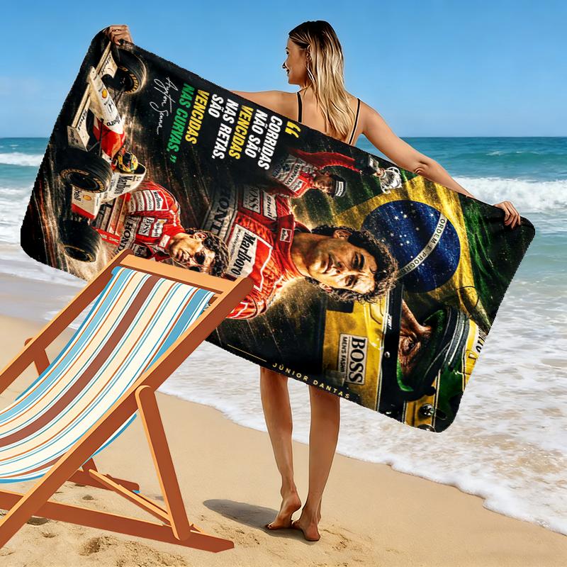 Ayrton Senna Druck Strandtuch, Großes Weiches Schnelltrocknendes Handtuch für Strand Camping Schwimmen
