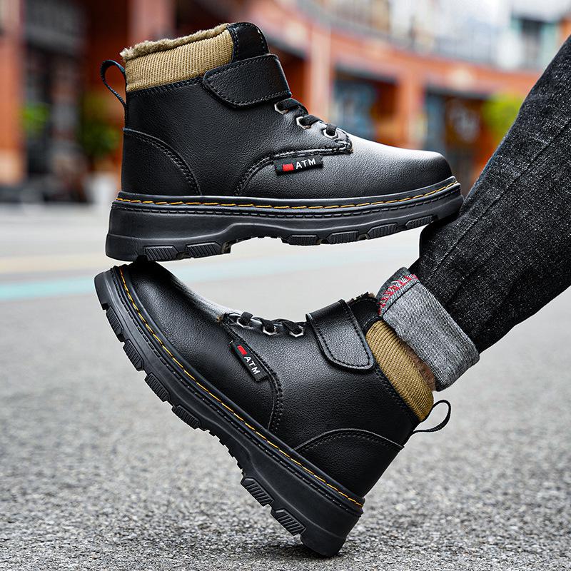2025 Winter Girls' and Boys' Warm Cotton Martin Boots - Soft Sole, Trendy, for Primary School Students.