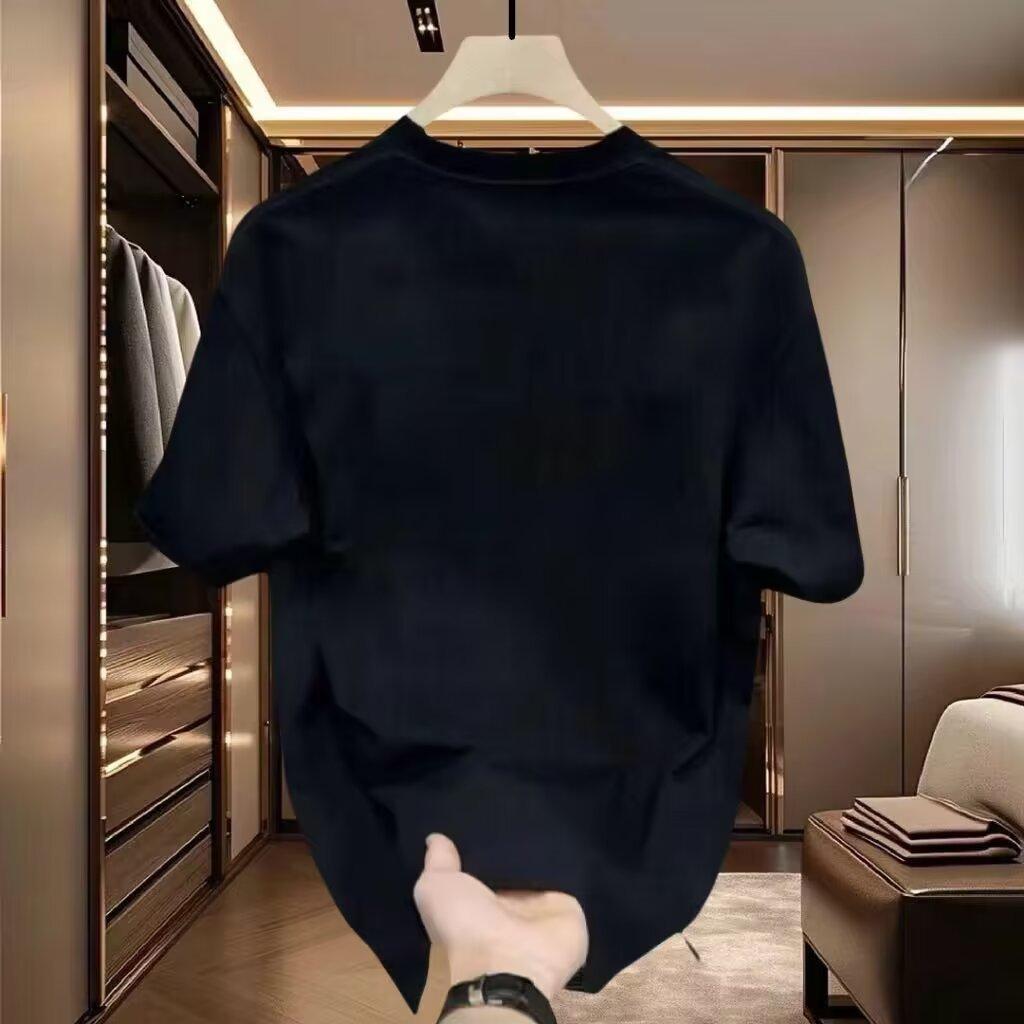 American Trendy Brand High-End Pure Cotton Men'S Printed Short-Sleeved T-Shirt Trendy Casual Round Neck T-Shirt Men'S