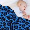 Blaue Y2K Ästhetik Leopardenmuster Überwurfdecke Weichste Extra Große Überwurfdecken Für Sofas Zottelige Decken