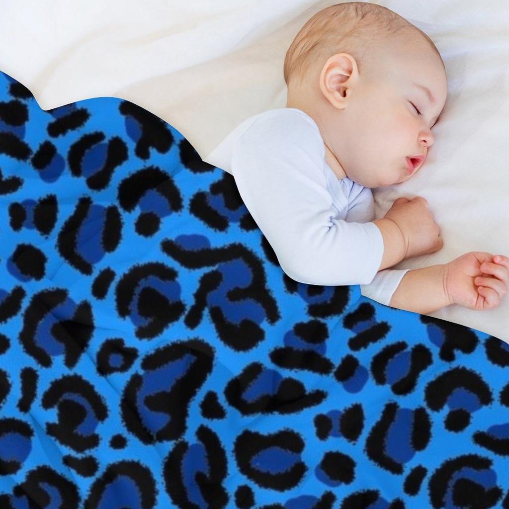 Blaue Y2K Ästhetik Leopardenmuster Überwurfdecke Weichste Extra Große Überwurfdecken Für Sofas Zottelige Decken