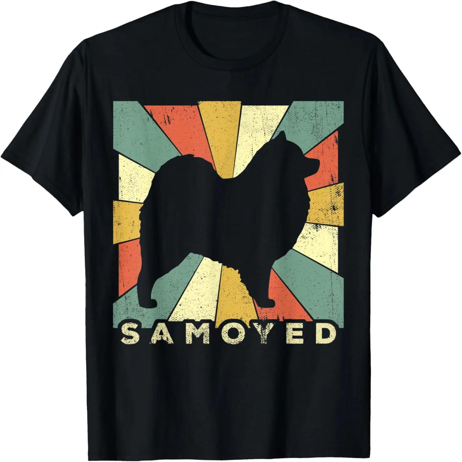Samoyed Dog Retro 70s Vintage Gift T-Shirt S