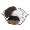 Heart Shaped Bird Nesting Ball Stainless Steel Holder Felt Nesting Material Hanging Garden Decor
