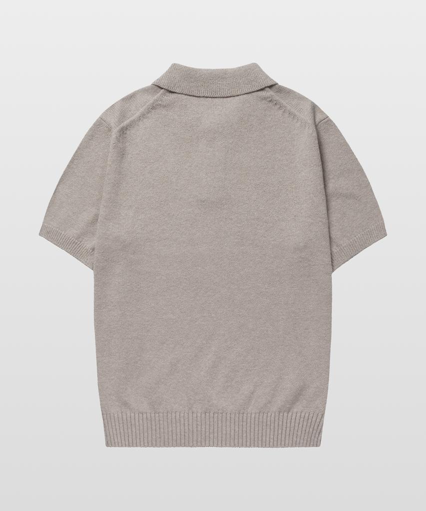 MANNERGRAM Upw Washable Cotton Polo Short Sleeve Knit Light Beige