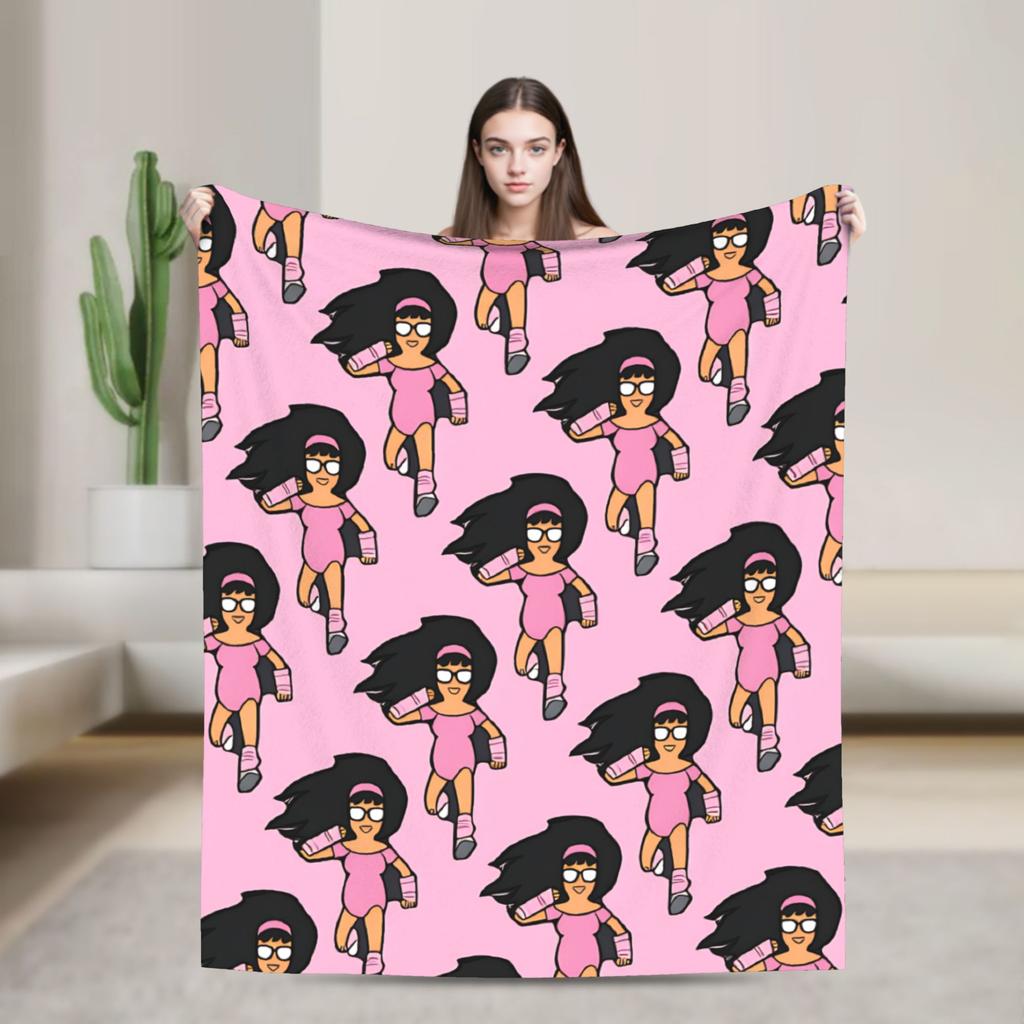 Super Warm Blankets Camping Anime Bobs Funny B-Burgers Throw Blanket Movie Flannel Bedspread For Home Decor Trend Sofa Bed Cover
