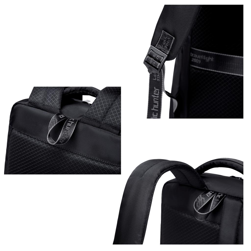 Plecak miejski czarny męski wodoodporny na laptopa 15,6" do pracy arctic hunter b00478 black