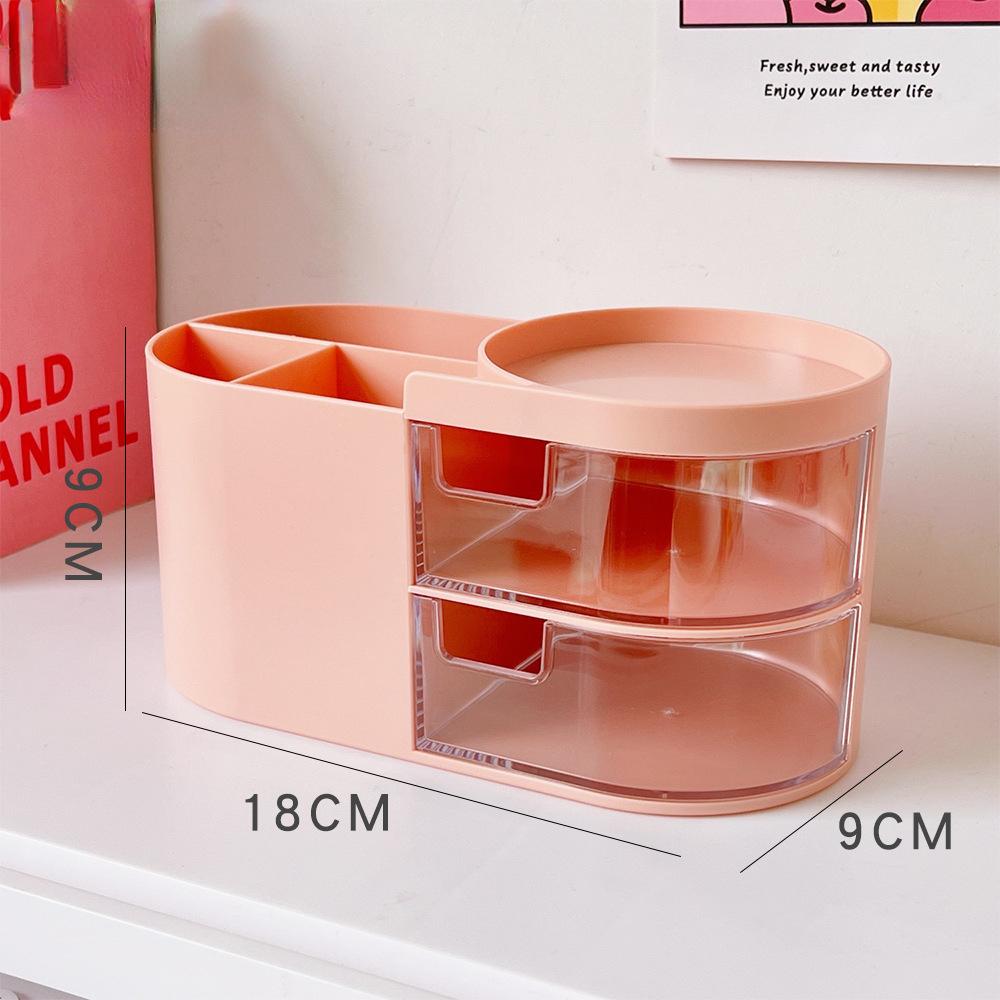 Creative Desktop Storage Box Organizer Plastic Drawer Transparent Kawaii Ins Multifunction Student Pen Holder Organizer Box Cute