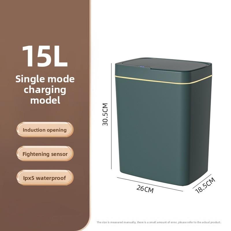 

Lidopening Contactless Smart Trash Can Automatic Packaging For Bathroom Tool 15L зелёный