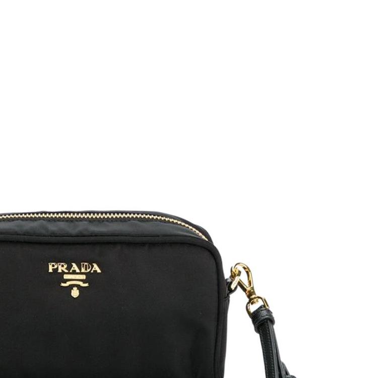 Prada Metal Accessory Zipper Nylon Clutch Small Women Clutch Black 1NE865_2AB5_F0002