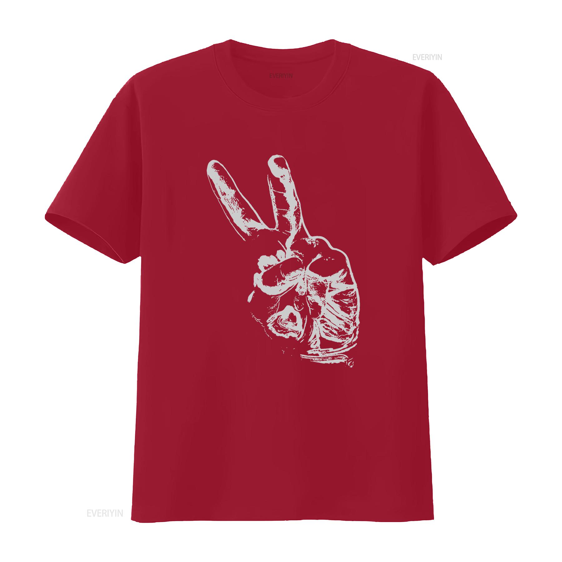 

Peace Out Hand Sign T Shirt Artistic Design Pacifist Victory Humanist vintage Washed fashion Comfortable homme S