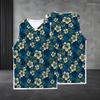Men s Plus Size V Neck Sleeveless Floral Printed Straight Hem Tank Top