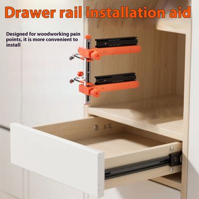 Jig pentru Glisare Sertar cu Clemă Basculantă Design Braț Magnetic Aplicație Largă Instalare Rapidă Precisă Instrument Jig de Precizie pentru Sertar de Dulap