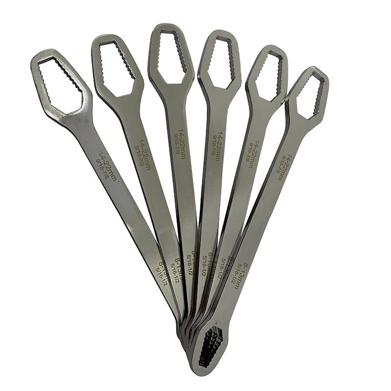 Plum Blossom Double-Ended Self-Tightening Adjustable Wrench, 8-22mm, Multi-Purpose Special Shape