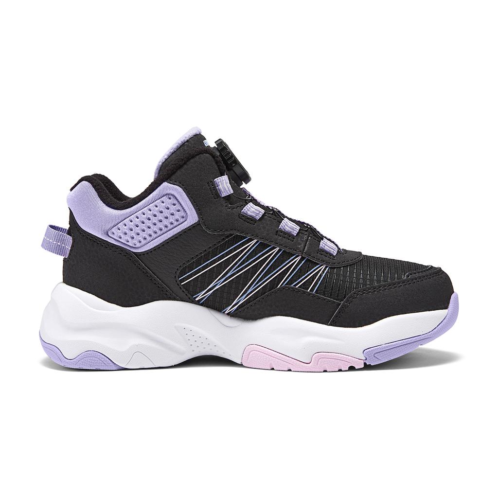 Skechers Kids Simple Comfortable Non-Slip Durable Warm High-Top Boots Kids Boots Black Lavender 303499L-BKLV
