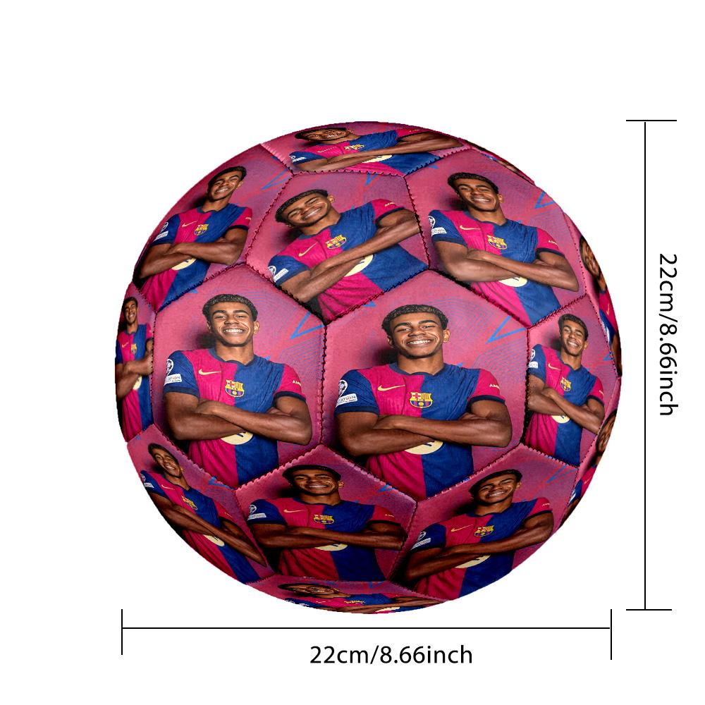 Lamine Yamal 19 Barcelona Player Celebration Soccer Ball Size 5 Football Machine Sewn Indoor/Outdoor Training and Matches Sports Enthusiast Gifts