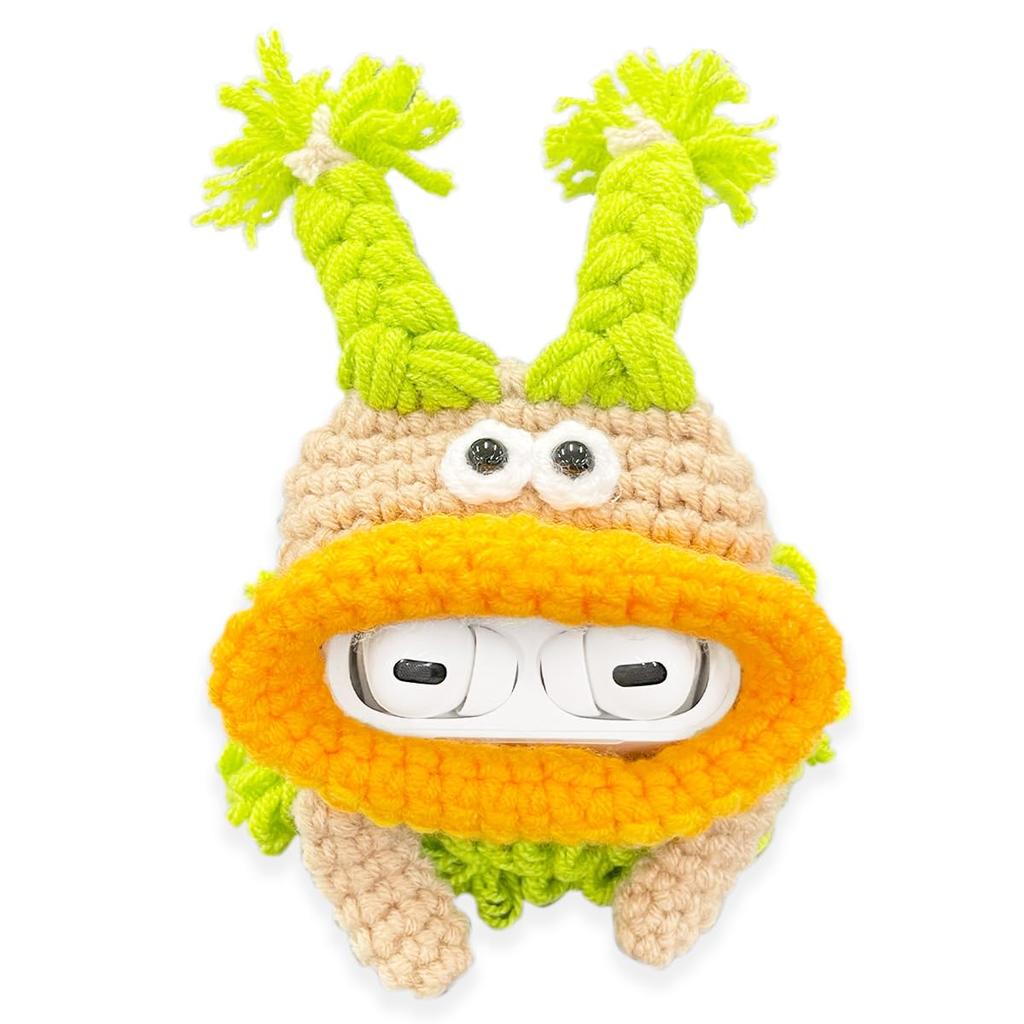 Macaroni Edge Airpods Handmade Yarn Mascot Case for Airpods Pro Case, Airpods, (2nd Generation) (Airpods Pro/Pro (2nd Generation), Mojarin)
