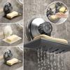 Wall Mounted Soap Box Suction Cup Soap Container Tray Soap Dish  Bathroom Kitchen Sink Organizer