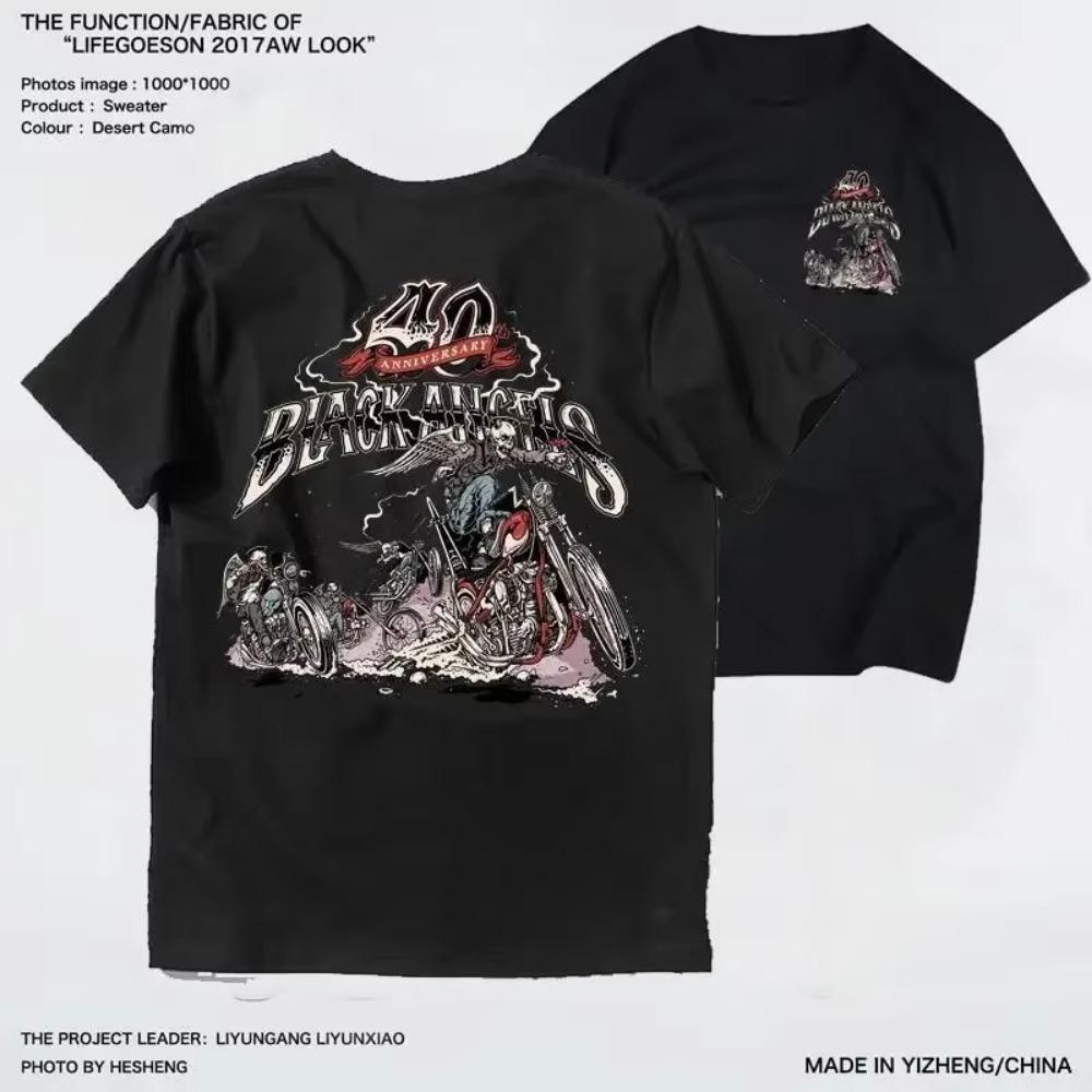 

Корейская версия новой мужской футболки с коротким рукавом Davidson Motorcycle Racing Club Motorcycle Enthusiast из чистого хлопка с короткими рукавами XXXXXL чёрный