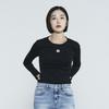 BUCKAROO Women'S Ribbed Round Long Sleeve Tee Black