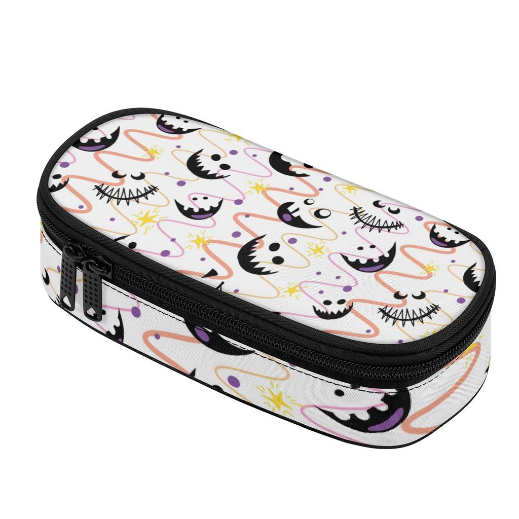 Pencil Pouch Practical Durable 300D Polyester Smooth Zipper with Main Compartment Mesh Pocket and Pen Slots for Everyday Study