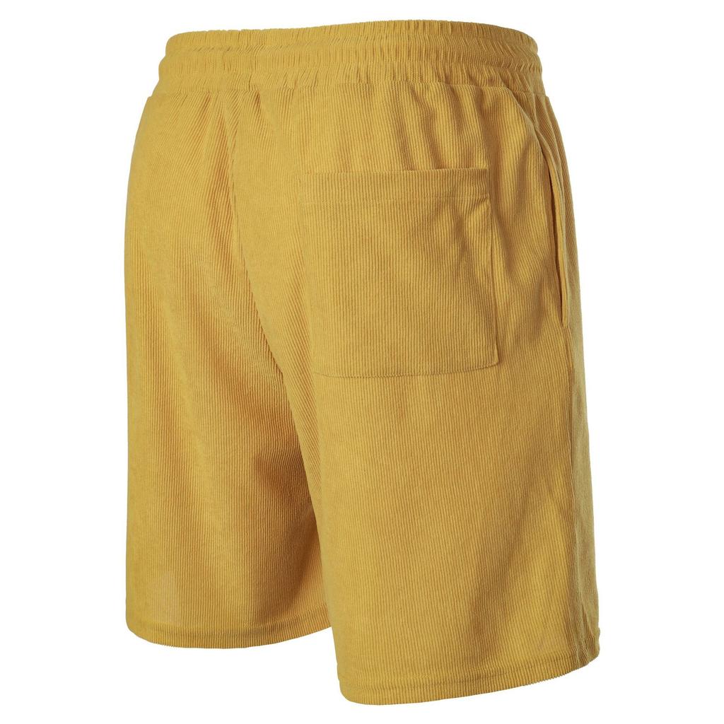 Pantaloni sportivi estivi a tinta unita con lacci in velluto a coste semplici a cinque quarti pantaloni da uomo pantaloni casual Pantaloncini (Uomo)