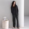 Women's Long Sleeve Rayon Cotton Pajama Set - Casual, Loose, Elastic Homewear for Autumn