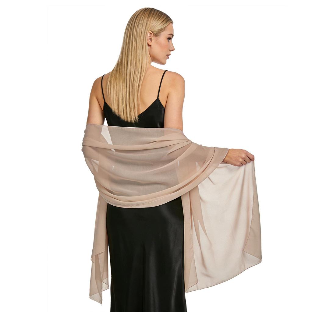 Elegant Chiffon Shawl for Evening Gowns, Bridesmaids, Weddings, Qipao & Parties