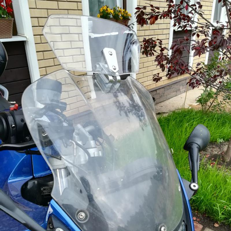 LMoDri Universal Motorcycle Windshield For Kawasaki BMW Ducati Honda KTM Motorcycle Universal Adjustable Risen Clear