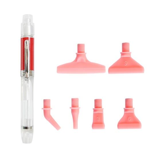 1 Set Drill Pen LED Light Rhinestone Painting Pen Set DIY Ergonomic Dotting Pen with Replacement Tips for Home