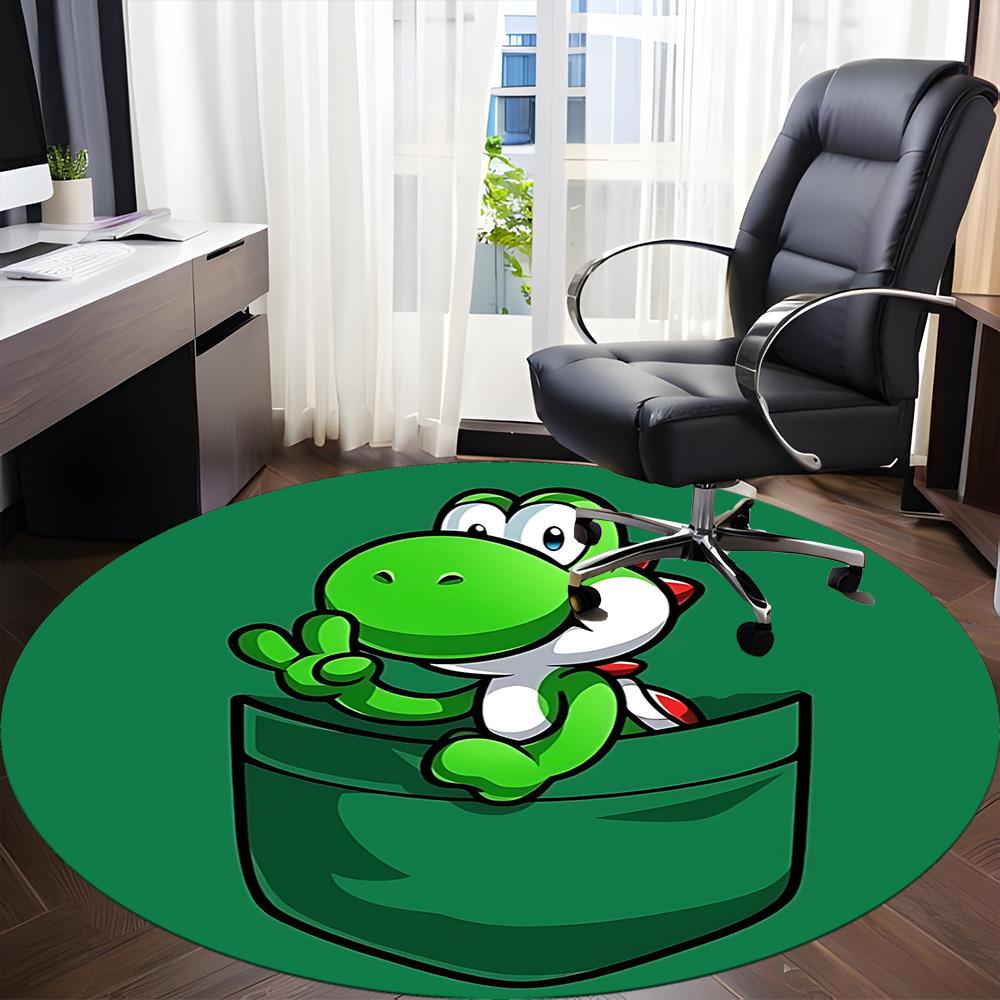 1pc Mario Pocket Yoshi Office Round Area Rug, Under Office Chairs Bedroom Living Room Home Decor a1022233