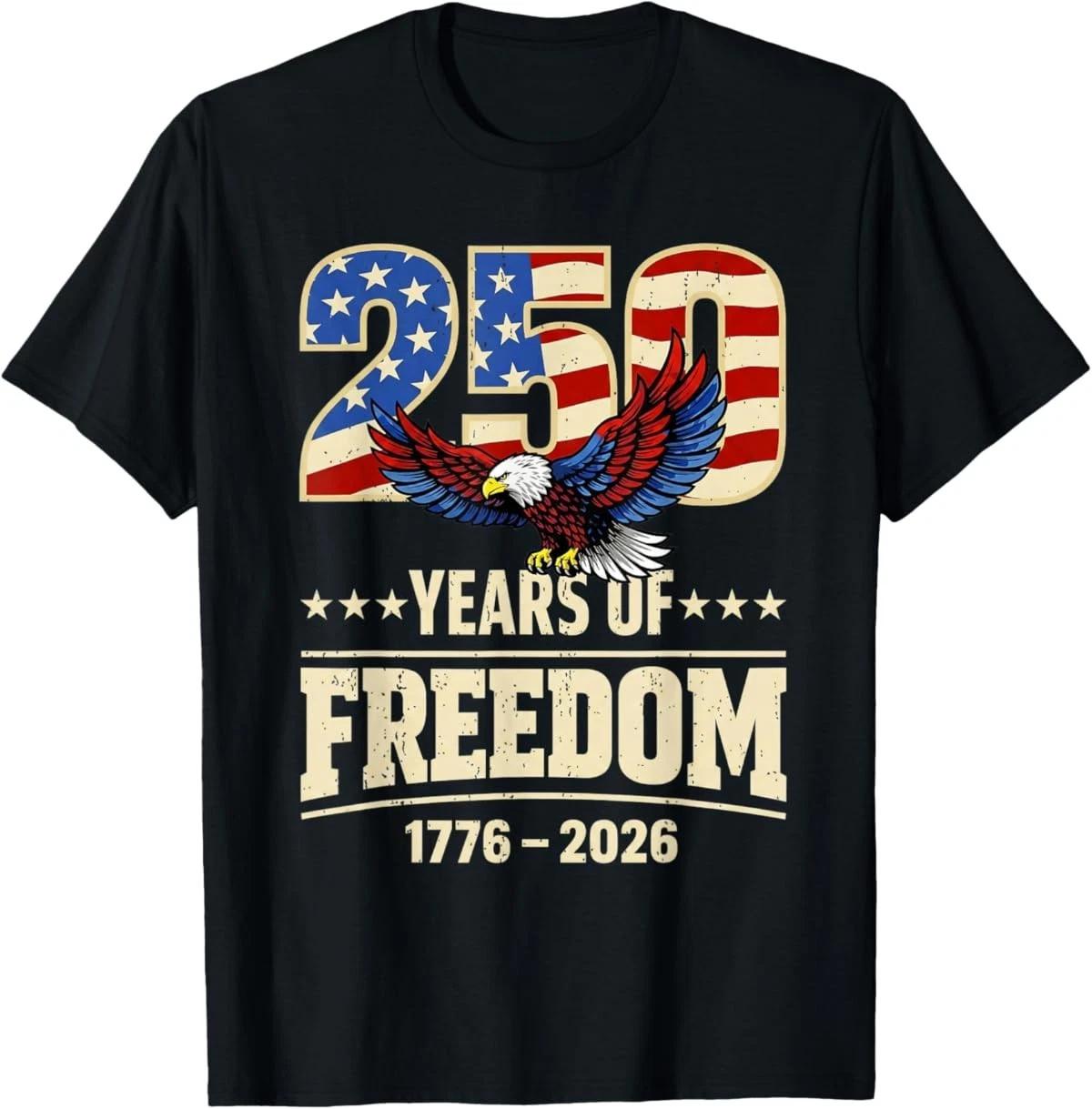 American Flag Vintage 250 Years 1776 2026 250th Birthday T-Shirt XXL