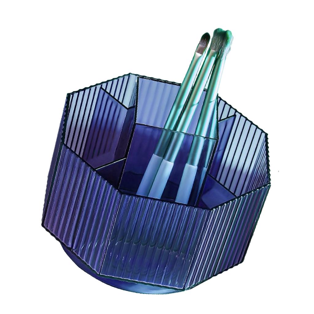 Makeup Brush 360 Degree Rotating Compartment Large Capacity Plastic Desktop Eyebrow Pencil Lipstick Holder