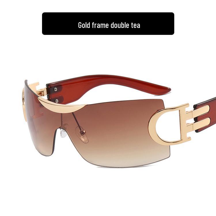 Large Frameless Y2K Sunglasses 2022 - Futuristic Sporty Design