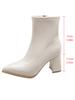 Fashion Women Pointed Toe Block Heel Booties Skinny Boots High Heel 2025 New Spring and Autumn French Style
