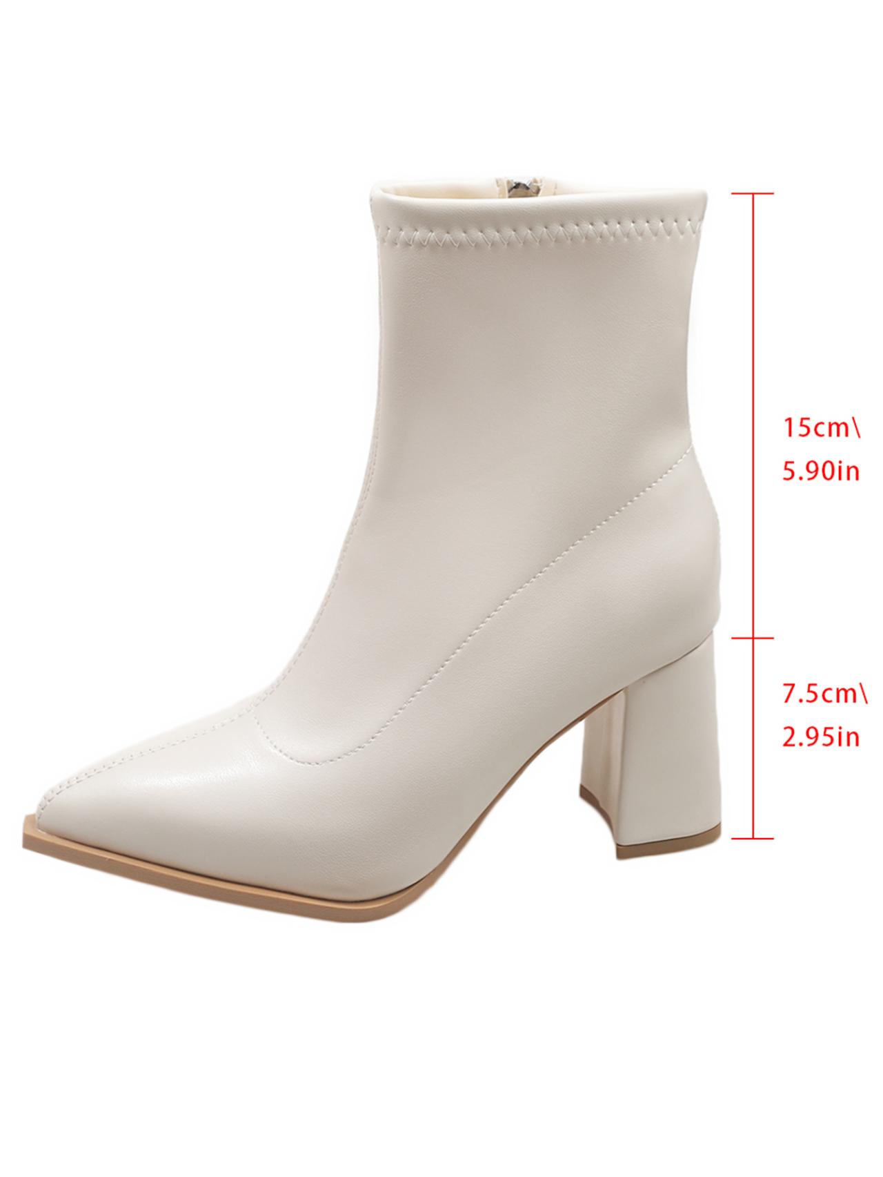 Модные женские ботильоны с острым носком и блочным каблуком облегающие сапоги на высоком каблуке новинка 2025 весенне-осенний французский стиль 35 4116₽