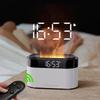 Clock Flame Effect Aroma Diffuser Essential Oil Humidifier Desktop Home Alarm Display Mist Device