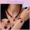 Heart Shaped Pearl Necklace And Bracelet Set For Women With Handcrafted Design For Fashionable Office Wear