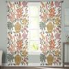 Line Color Block Flower Leaves Bedroom Transparent Sheer Curtains Holiday Decoration Window Voile Tulle Curtain