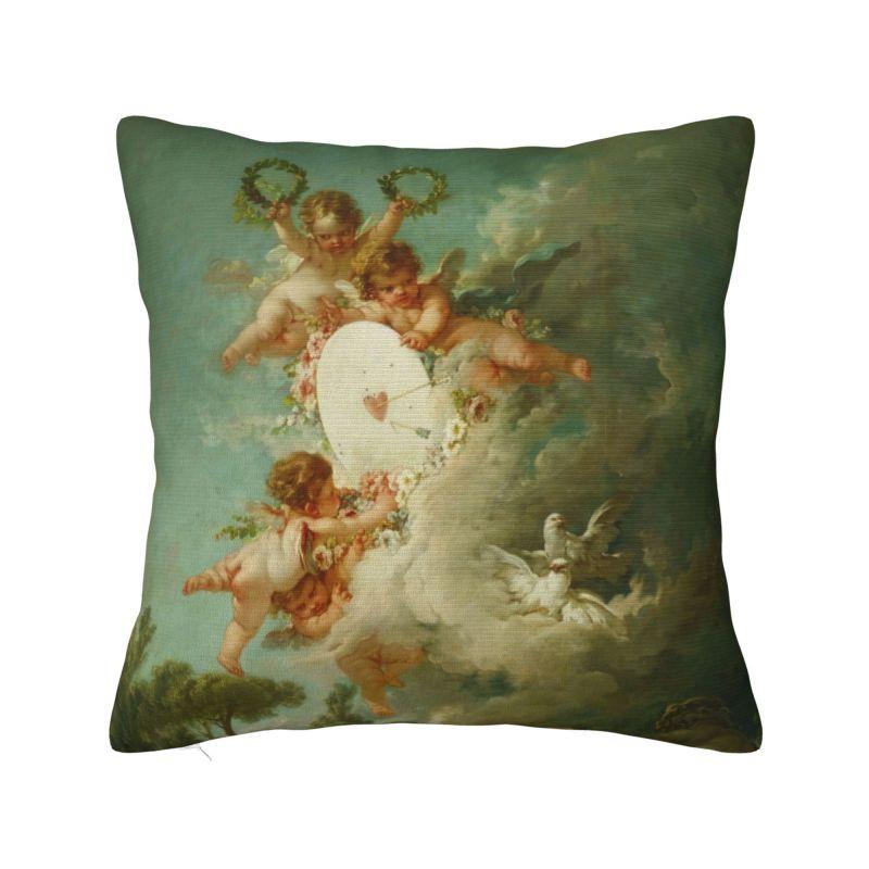 Aesthetic Renaissance Angel Cushion Cover Boucher Rococo Art Soft Nordic Pillow Decor Home