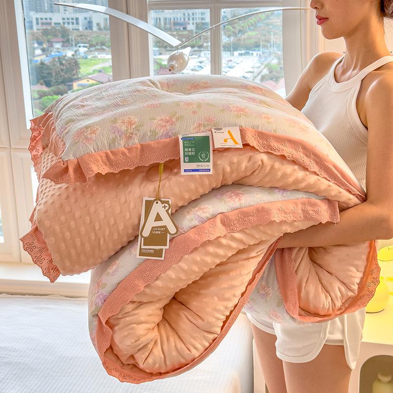 Thickened Winter Flannel Fleece Quilt - Warm Comforter for Single Dormitory, Autumn & Winter Use.